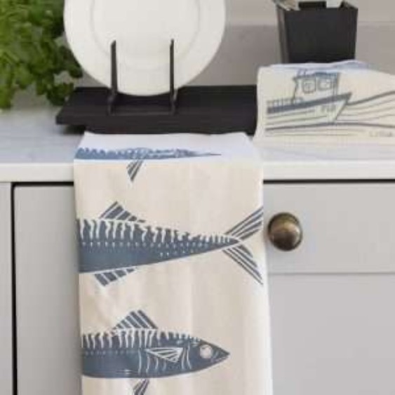 fish tea towel